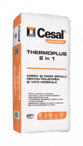 Cesal ThermoPlus 2in1 gri, 25kg, Adeziv polistiren, vata minerala, masa de spaclu