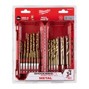 Set RED HEX - 19 Burghie SHOCKWAVE™ HSS-Ground Titan pentru metal Milwaukee, 4932493866