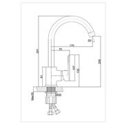Baterie bucatarie pipa inalta Delta  BDP4H CasaBlanca