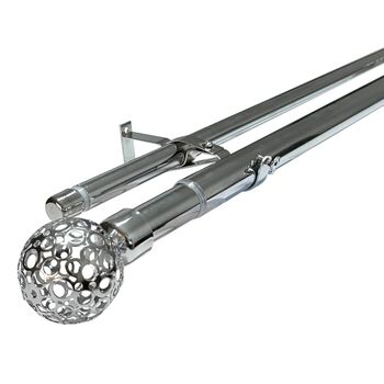 Galerie extensibila bila argintie dubla 1.2-2m, Draperio