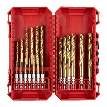 Set RED HEX - 19 Burghie SHOCKWAVE™ HSS-Ground Titan pentru metal Milwaukee, 4932493866