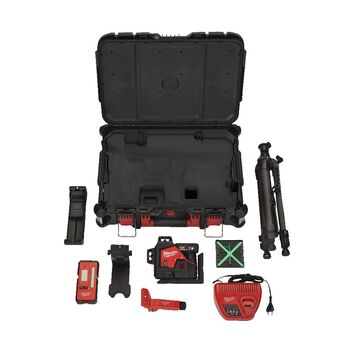 Nivelă laser verde 360° cu 3 planuri M12™ Milwaukee M12 3PLKIT-401P,  4933478960