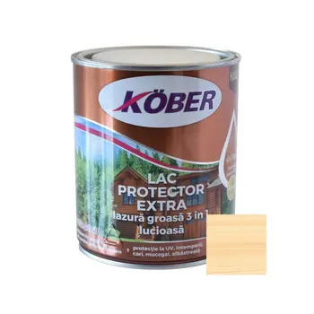 Lac protector extra 3 în 1 pentru lemn Kober incolor 0.75L