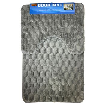 SET BAIE 2 PIESE DOORMAT HEX 50*80 GRI DESCHIS YNF