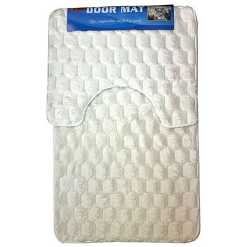 SET BAIE 2 PIESE DOORMAT HEX 50*80 ALB YNF