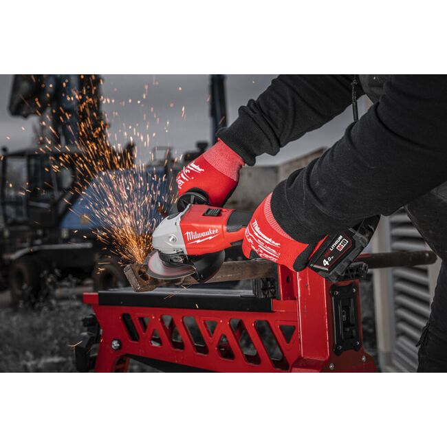 Polizor unghiular M18™ 125 mm cu comutator glisant Milwaukee M18 BLSAG125X-402X, 4933492644