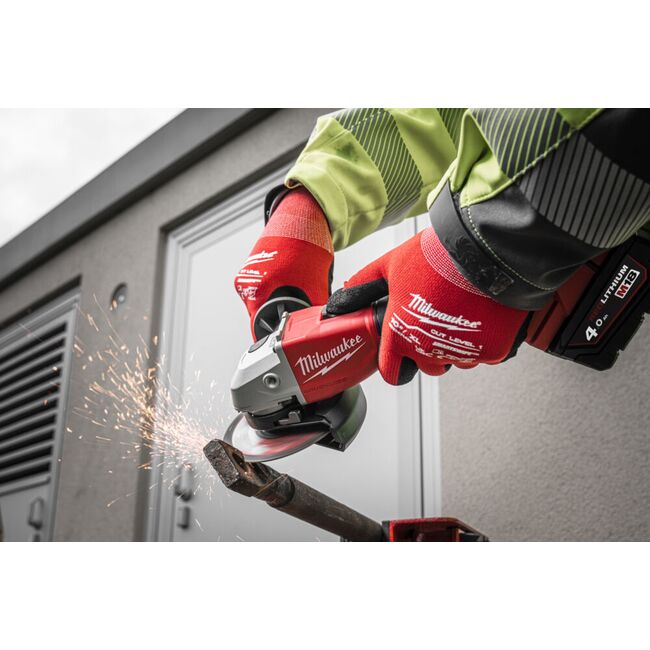 Polizor unghiular M18™ 125 mm cu comutator glisant Milwaukee M18 BLSAG125X-402X, 4933492644