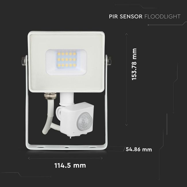 Proiector senzor smd 10w alb 6400k v-tac