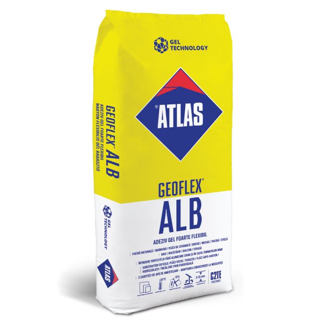 Adeziv gel flexibil alb 25kg atlas geoflex alb