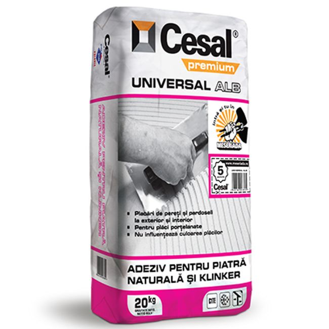 Adeziv gresie si faianta cesal universal alb 20 kg