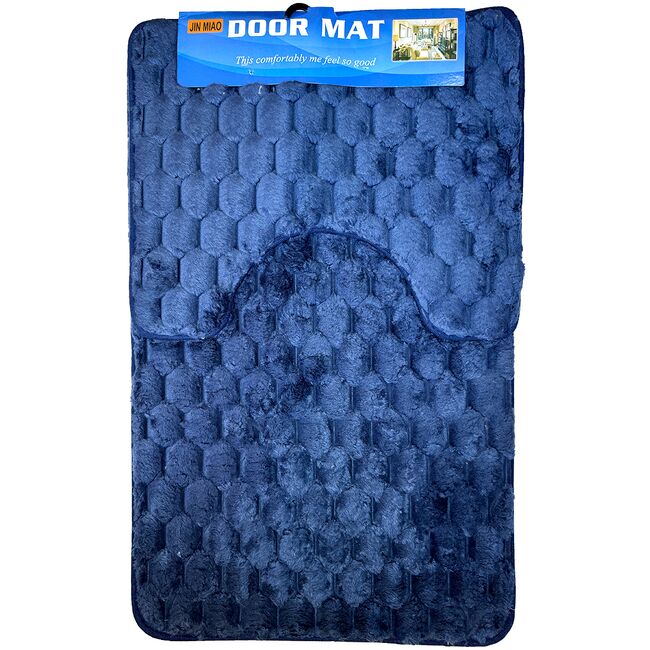 SET BAIE 2 PIESE DOORMAT HEX 50*80 ALBASTRU YNF